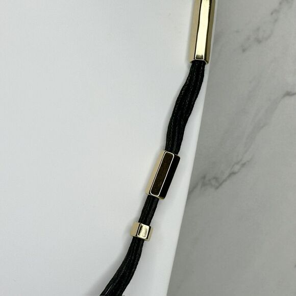 Chicos Black Multi Strand Cord Gold Tone Long Statement Necklace 40" ✨ - Picture 7 of 8